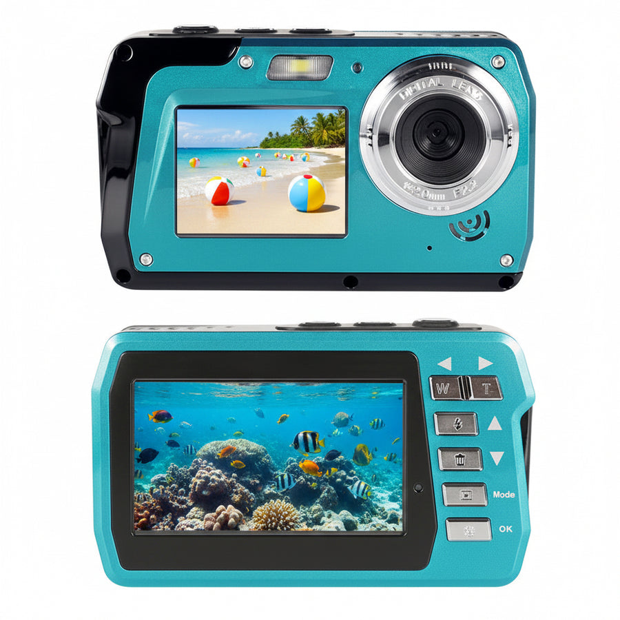 4K Digital Camera with Dual LCD Screens and Waterproof